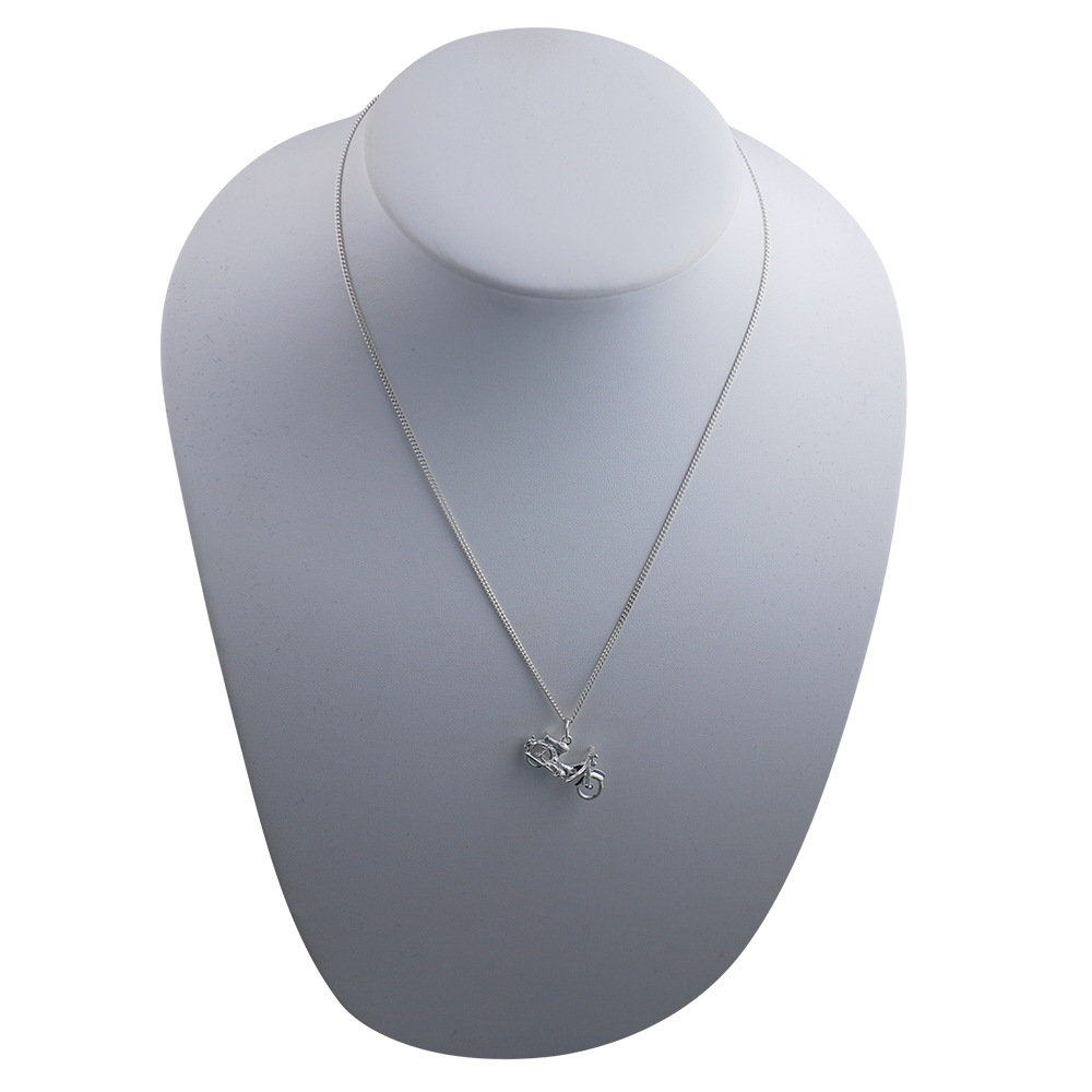 Silver 25x14mm Honda Motorbike Pendant with a 1.3mm wide curb Chain 18 inches - Image 4