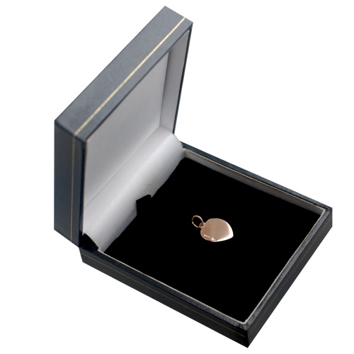 9ct Rose Gold 14x14mm plain heart Disc Pendant - Image 3