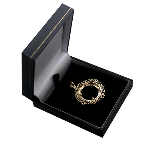 9ct Gold 35mm Full Sovereign mount with a diamond cut coin mount holder ...