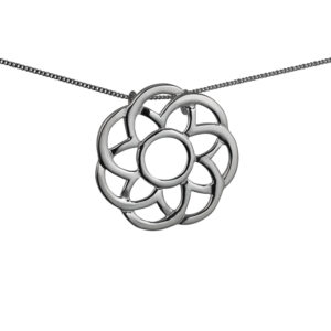 Silver 40mm Celtic Pendant with a 1.3mm wide curb Chain