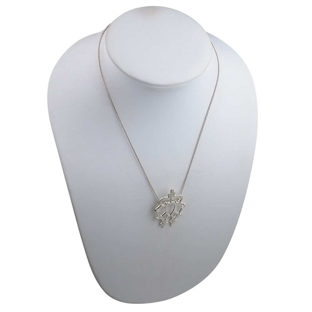 Silver 32x43mm Luckenbooth Pendant with a 1.3mm wide curb Chain - Image 3