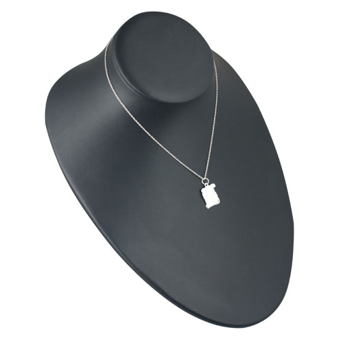 Silver 17x14mm plain Scroll Pendant with a 1mm wide rolo Chain 14 inches Only Suitable for Children - Image 4