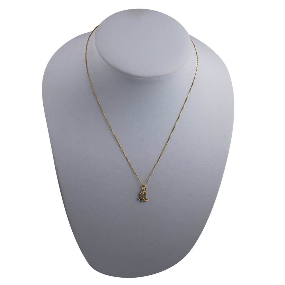 9ct Gold 12x12mm Cowboy Boots Pendant with a 1.1mm wide cable Chain - Image 5