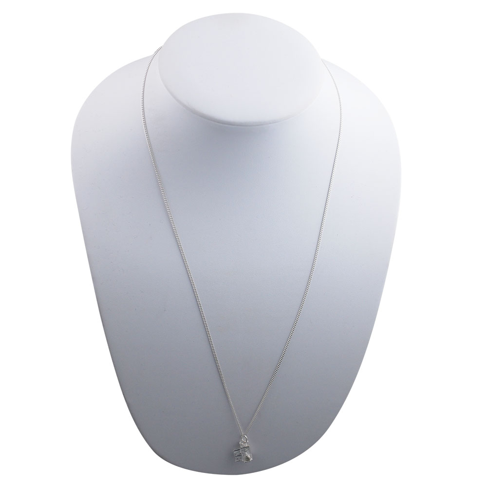 Silver 12x11mm Church Pendant with a 1.3mm wide curb Chain 24 inches - Image 3