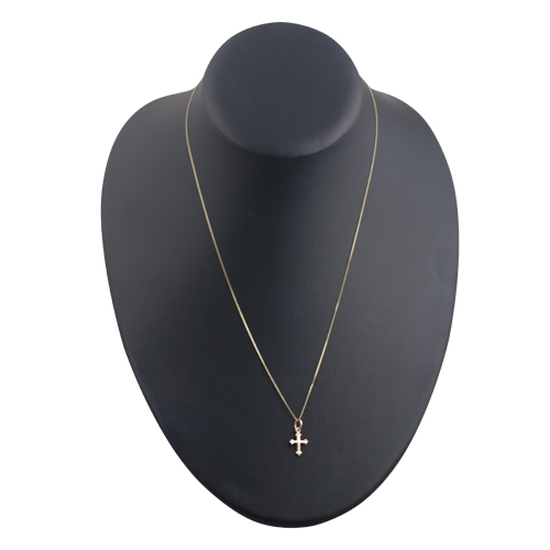 9ct Gold 12x9mm Cross symbol of faith Pendant with a 0.6mm wide curb Chain 20 inches - Image 4