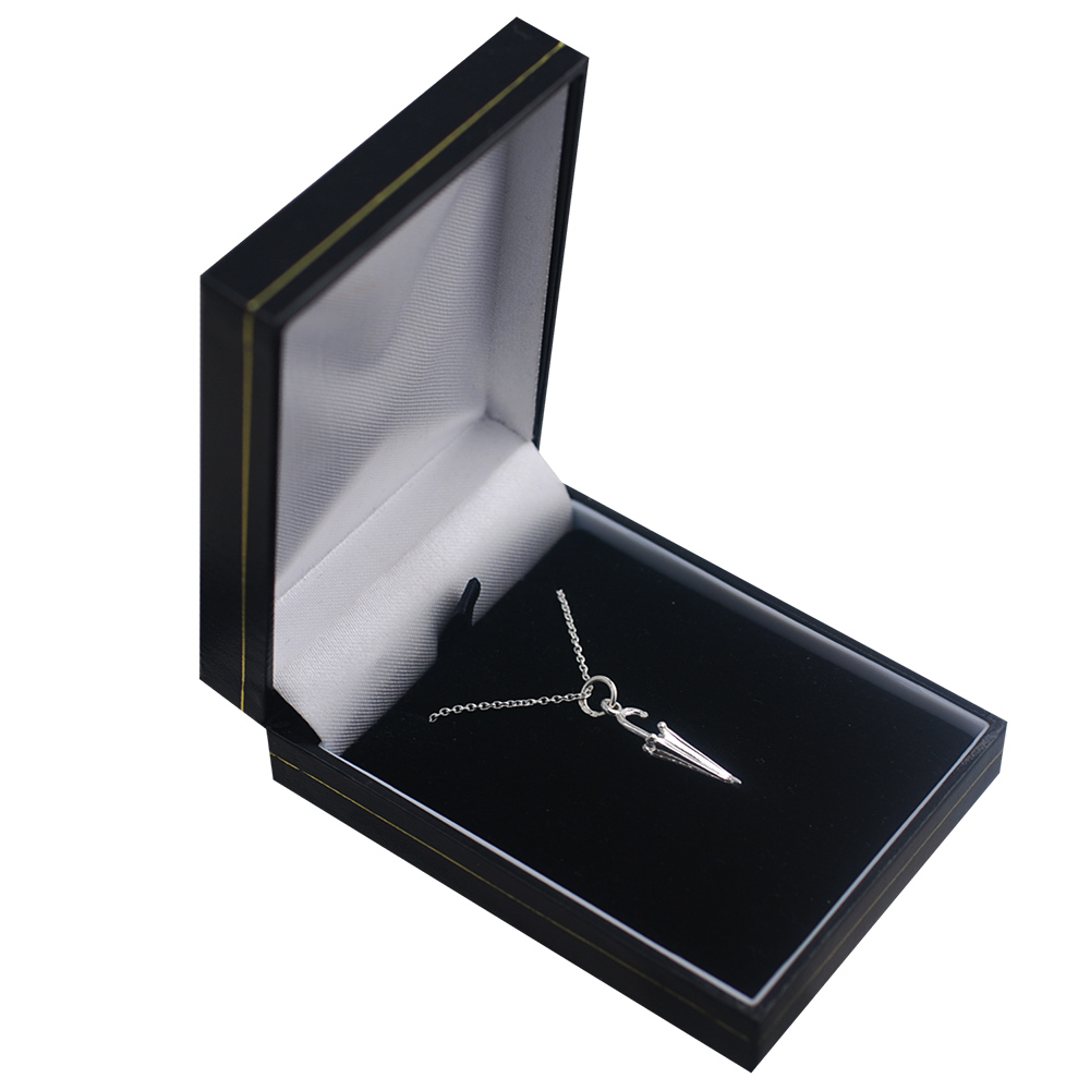 Silver 22x6mm Umbrella Pendant with a 1mm wide rolo Chain 20 inches - Image 3