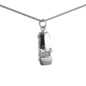 Silver 23x10mm vintage Sports Car Pendant with a 1.3mm wide curb Chain