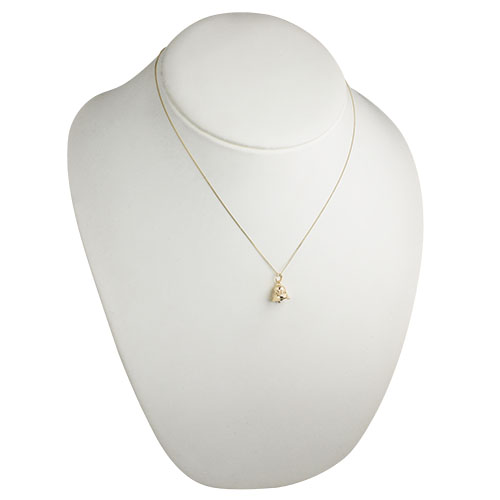 9ct Gold 10x11mm moveable Ringing Bell Pendant with a 0.6mm wide curb Chain 18 inches - Image 4