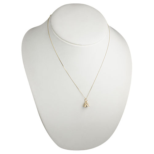 9ct Gold 10x11mm moveable Ringing Bell Pendant with a 0.6mm wide curb Chain 20 inches - Image 4
