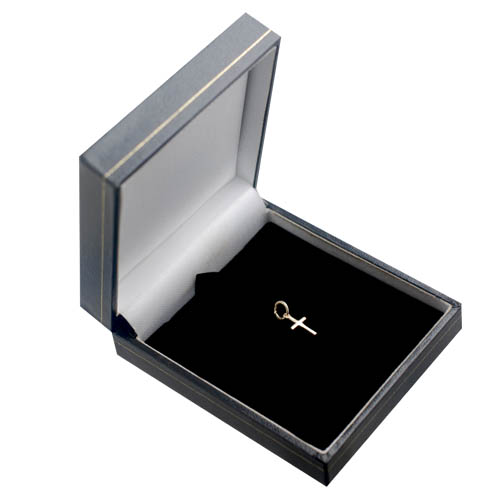 9ct Gold 11x7mm Cross symbol of faith Pendant or Charm - Image 3