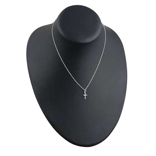 Silver 10x9mm Cross symbol of faith Pendant with a 1mm wide rolo Chain 16 inches Only Suitable for Children - Image 4