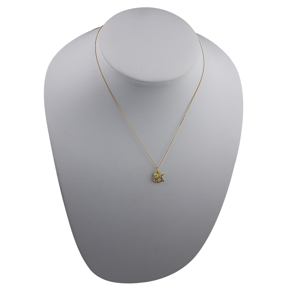 9ct Gold 15x4mm Faith Hope and Charity Pendants with a 0.6mm wide curb Chain 16 inches Only Suitable for Children - Image 4