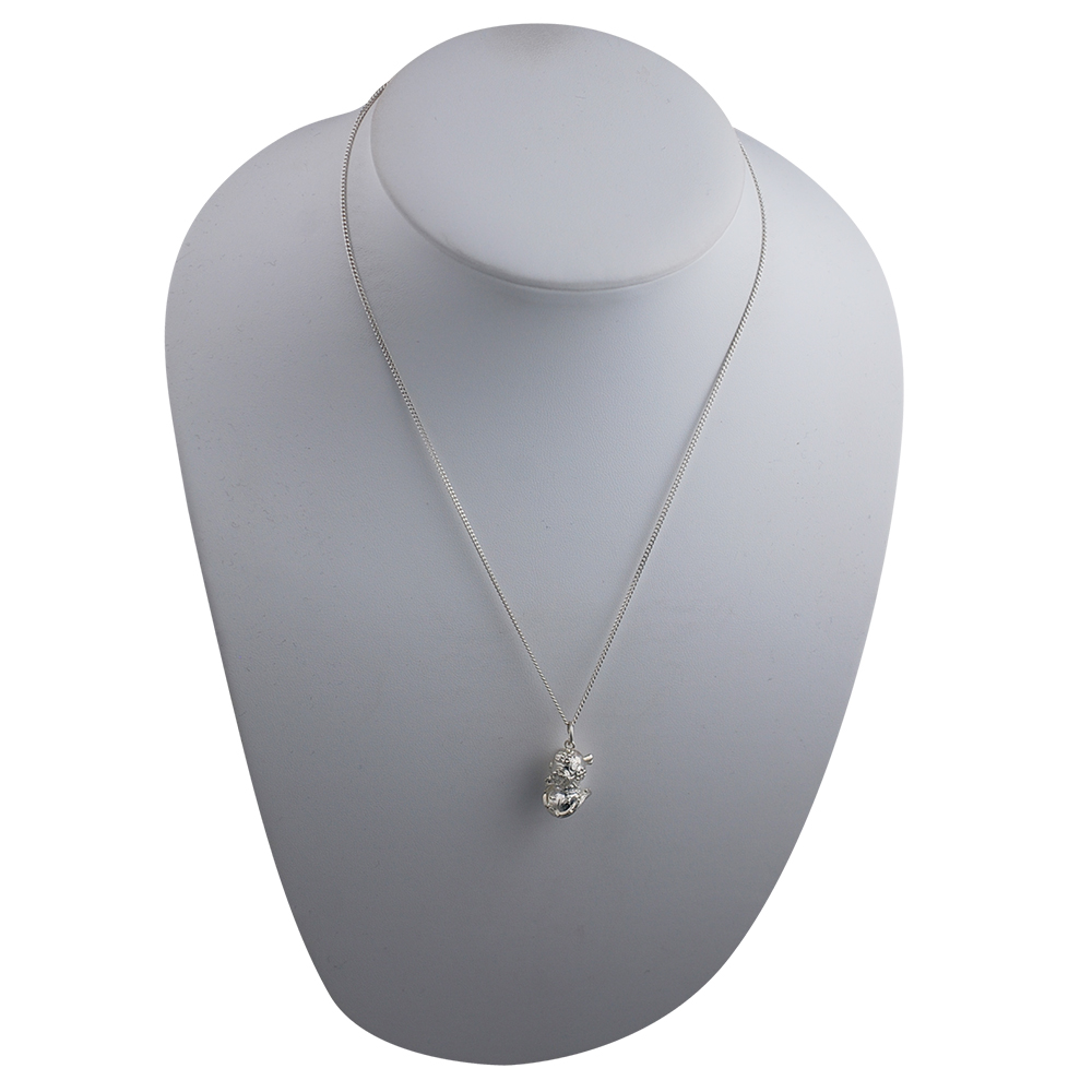 Silver 17x11mm Deep Sea Divers Helmet Pendant with a 1.3mm wide curb Chain 18 inches - Image 3