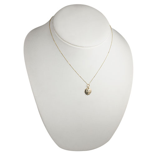 9ct Gold 15mm face of the sun smile Pendant with a 0.6mm wide curb Chain 18 inches - Image 4