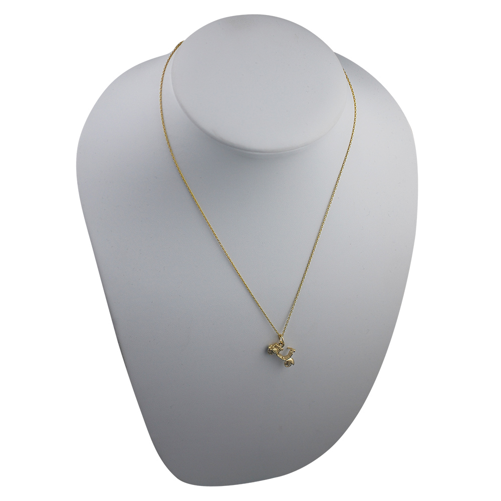 9ct Gold 11x20mm Scooter Pendant with a 1.1mm wide cable Chain - Image 4
