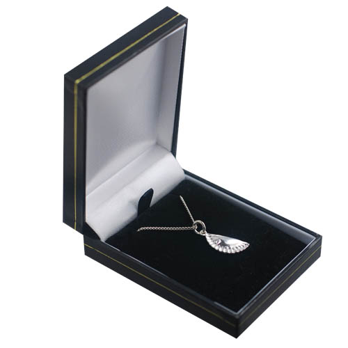 Silver 20x9mm Pasty Pendant with a 1.3mm wide curb Chain 24 inches - Image 2