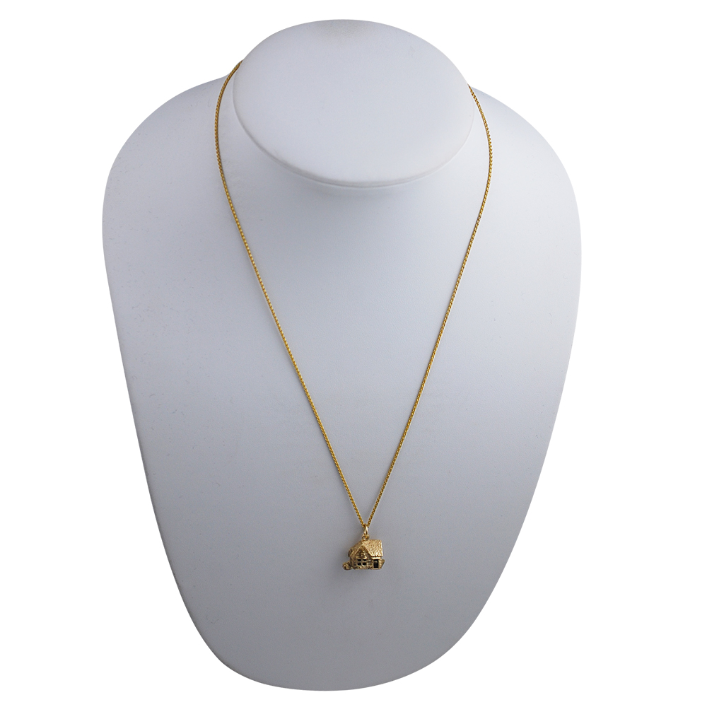 9ct Gold 10x13mm moveable Pub Pendant with a 1.1mm wide spiga Chain - Image 4