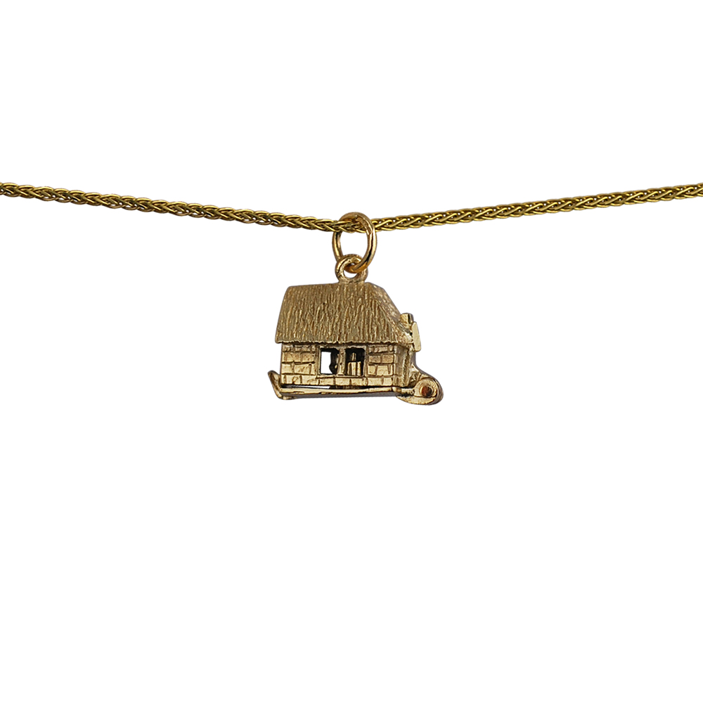 9ct Gold 10x13mm moveable Pub Pendant with a 1.1mm wide spiga Chain - Image 3