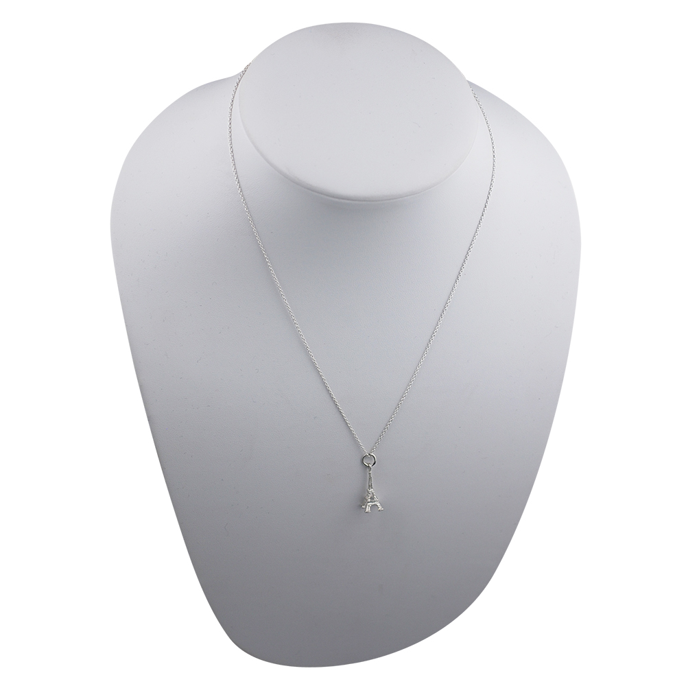 Silver 17x9mm Eiffel Tower Pendant with a 1mm wide rolo Chain - Image 4