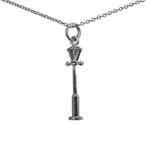 Silver 25x6mm Gas Lamp Post Pendant with a 1mm wide rolo Chain