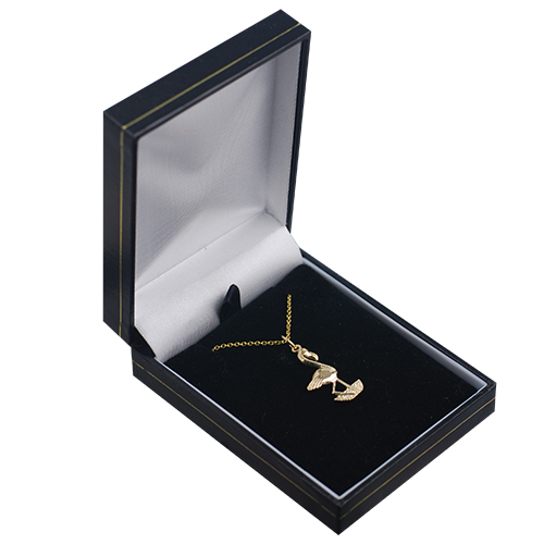9ct Gold 24x13mm Flamingo Pendant with a 1.1mm wide cable Chain 20 inches - Image 3