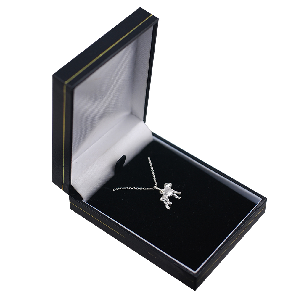 Silver 11x14mm Boxer Dog Pendant with a 1mm wide rolo Chain 14 inches Only Suitable for Children - Image 3