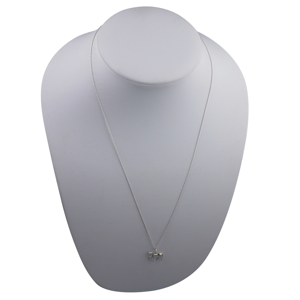 Silver 13x15mm unsaddled Horse Pendant with a 1mm wide rolo Chain 22 inches - Image 4