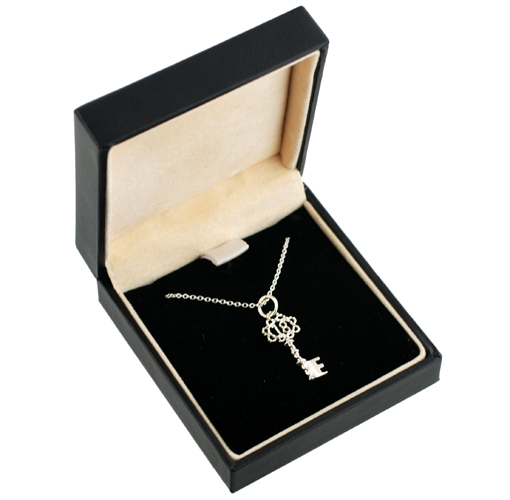 Silver 25x10mm 18 Key Pendant with a 1mm wide rolo Chain 14 inches Only Suitable for Children - Image 2