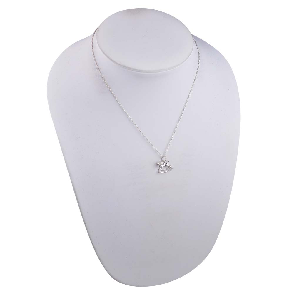 Silver 12x17mm Rocking Horse Pendant with a 1mm wide rolo Chain 16 inches Only Suitable for Children - Image 3