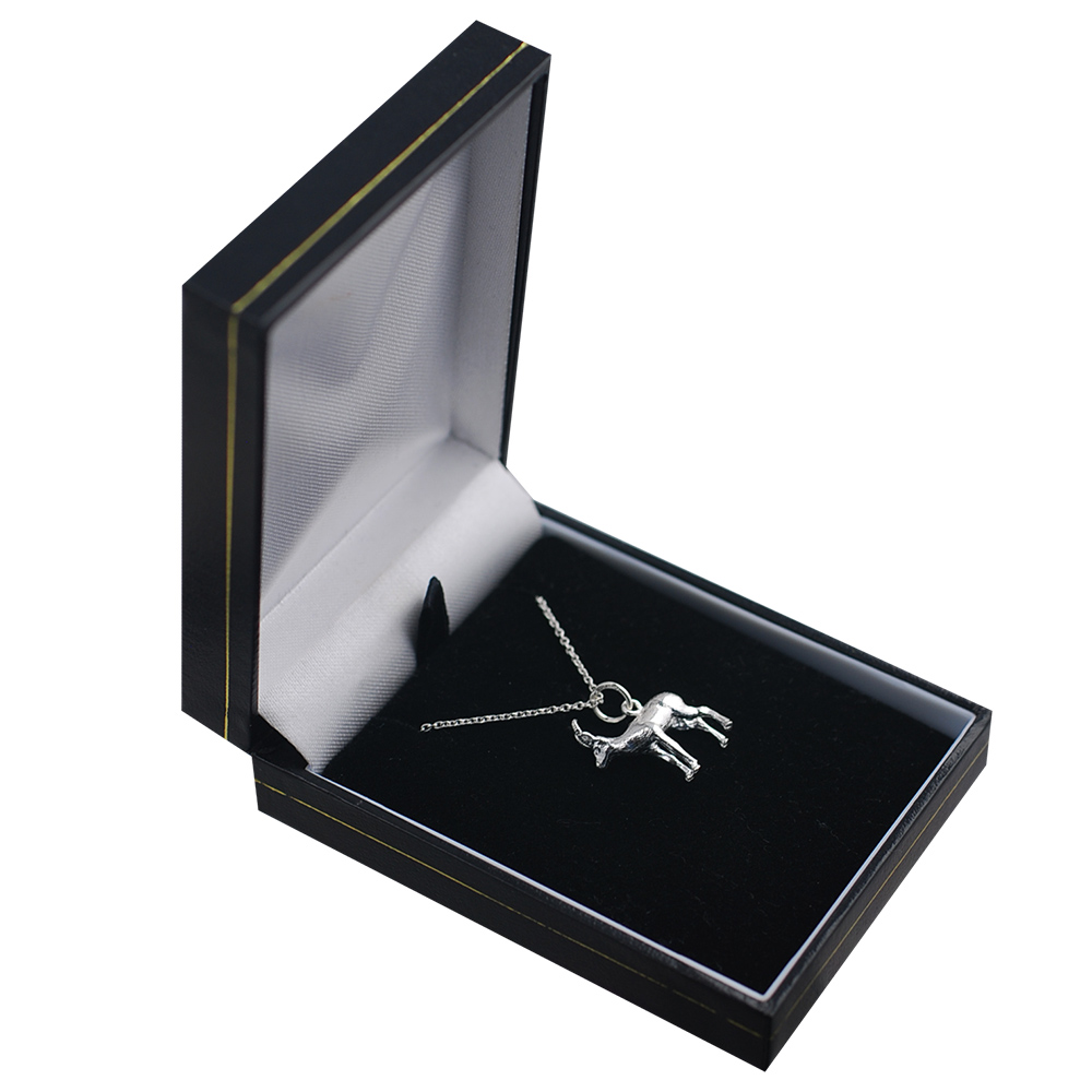 Silver 20x15mm Antelope Pendant with a 1mm wide rolo Chain 16 inches Only Suitable for Children - Image 3