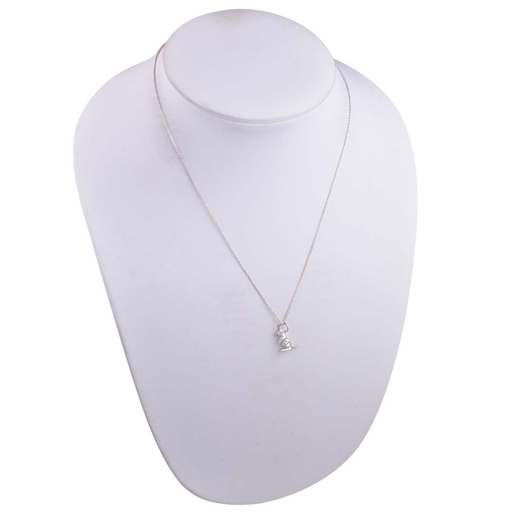 Silver 13x14mm Kangaroo Pendant with a rolo Chain with a 1mm wide rolo Chain - Image 5