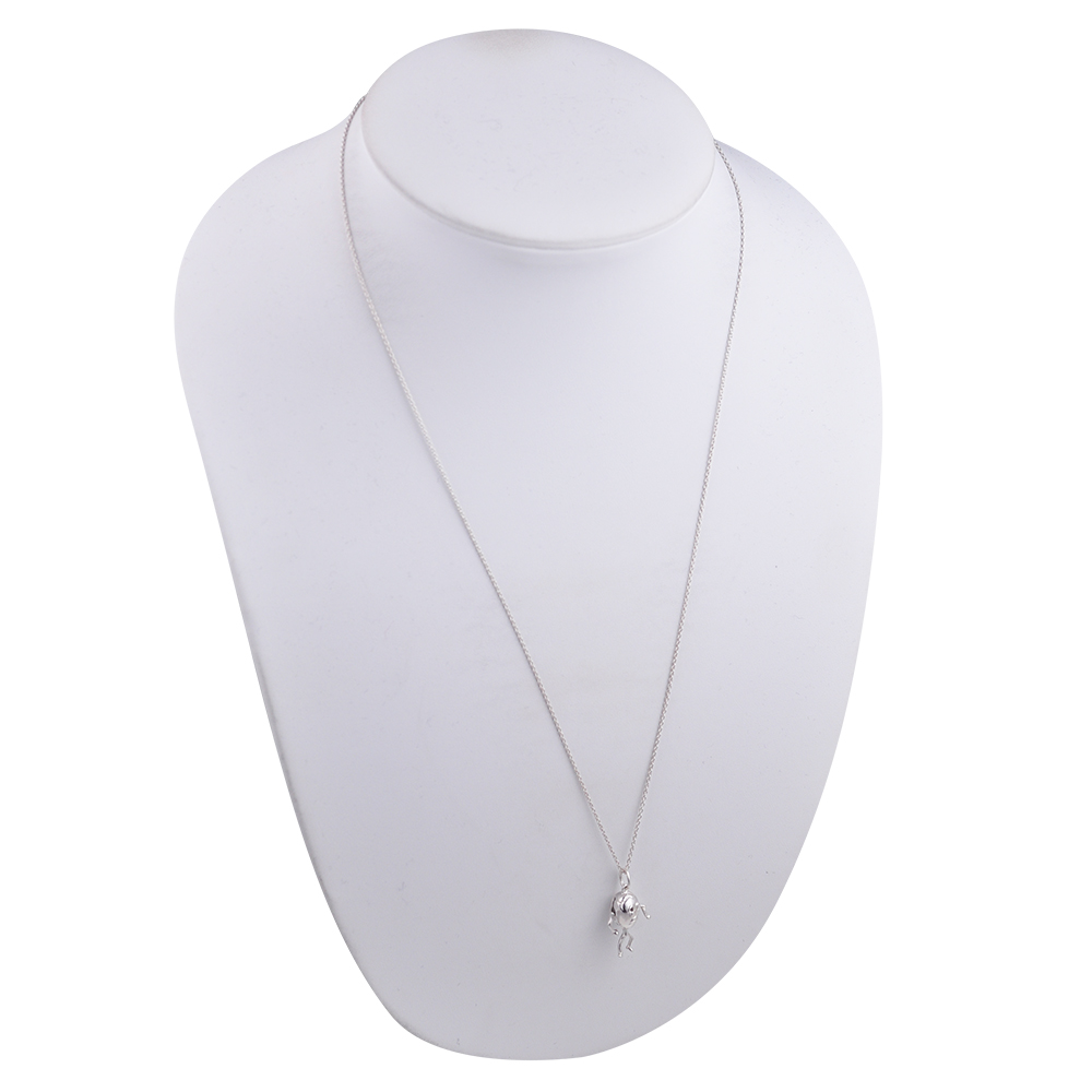 Silver 17x13mm Humpty Dumpty Pendant with a 1mm wide rolo Chain 22 inches - Image 3