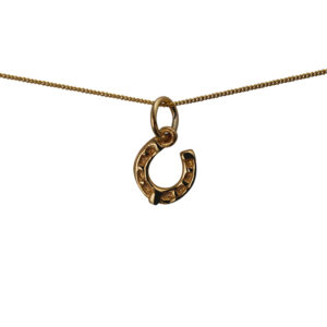 9ct Gold 25x8mm wire G Clef Pendant with a 0.6mm wide curb Chain