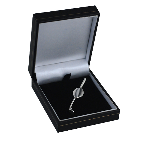Silver 58x12mm Golf club with a plain Disc Pendant Brooch - Image 2