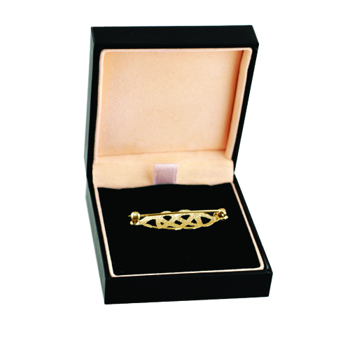 9ct Gold 9x35mm celtic knot design Brooch - Image 3
