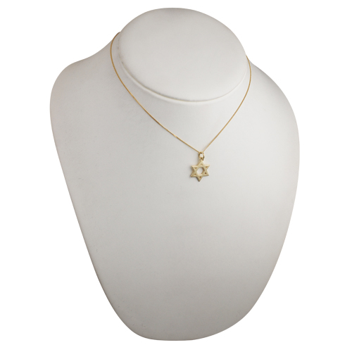 18ct Gold 18mm plain Star of David Pendant with a 1mm wide curb Chain 16 inches Only Suitable for Children - Image 4