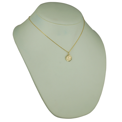 9ct Gold 15x15mm octagonal St Christopher Pendant with a 1.2mm wide cable Chain - Image 4