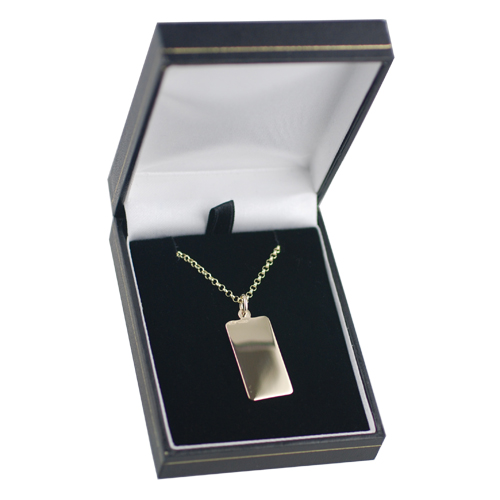9ct Gold 26x13mm rectangular diamond cut edge St Christopher Pendant with a 1.8mm wide belcher Chain 20 inches - Image 3