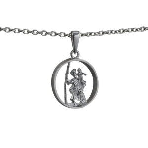 Silver open cut out St Christopher Pendant