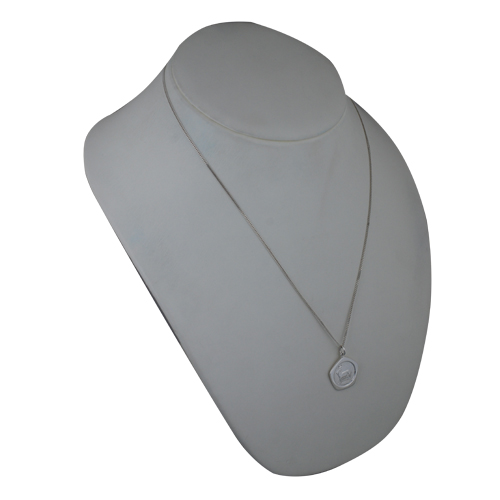 Silver 21mm five sided pentagon Capricorn Zodiac Pendant with a 1.3mm wide curb Chain 22 inches - Image 4