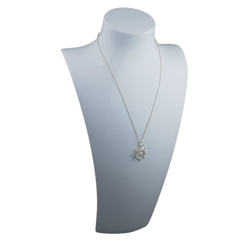 Silver 21mm Ship's Wheel Pendant with a 1mm wide rolo Chain 16 inches Only Suitable for Children - Image 4