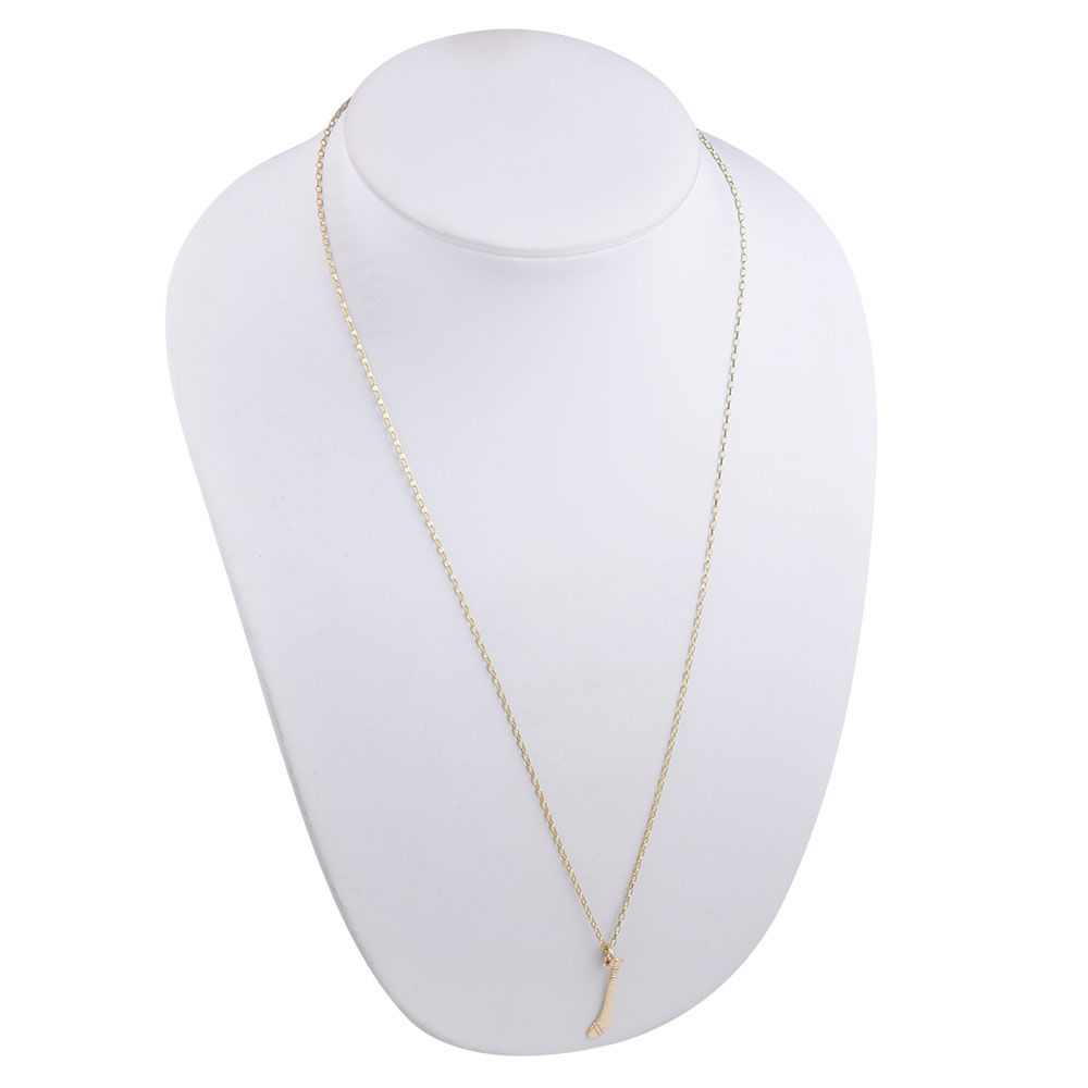 9ct Gold 28x6mm hand engraved Hurley Stick Pendant with a 1.4mm wide belcher Chain 24 inches - Image 3