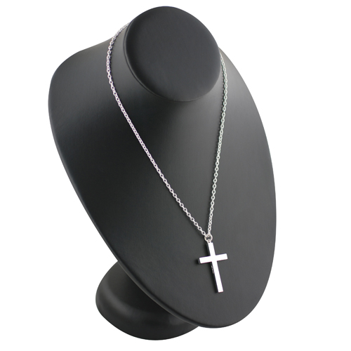 Silver 40x25mm plain solid block Cross with a 2.5mm wide cable Chain 18 inches - Image 3