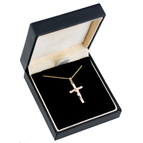 9ct Gold 20x12mm solid block Crucifix Cross with a 1.1 wide cable Chain 20 inches - Image 4