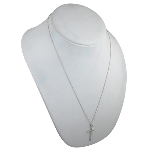 Silver 31x16mm hand engraved solid block Cross with a 1mm wide rolo Chain 24 inches - Image 4