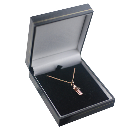 9ct Rose Gold 17x10mm solid block Crucifix Cross with a 1mm wide curb Chain 16 inches Only Suitable for Children - Image 3