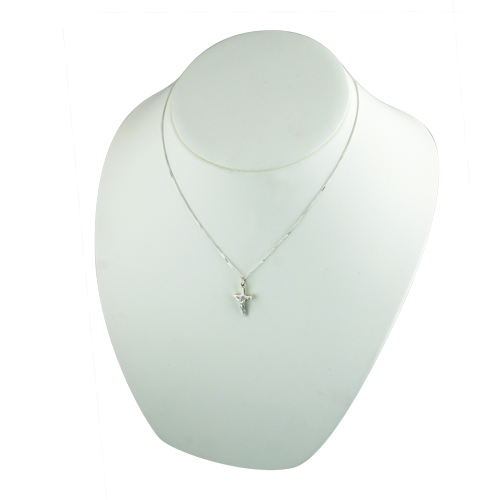 Silver 20x13mm solid block Crucifix Cross with a 1.3mm wide curb Chain 18 inches - Image 3