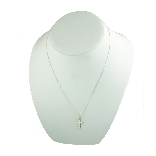 Silver 20x13mm diamond cut star block Cross with a 1.3mm wide curb Chain 22 inches - Image 3