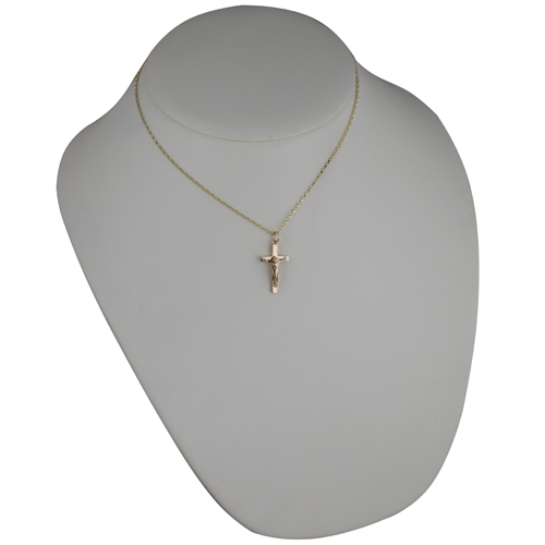 9ct Gold 25x15mm plain solid block Cross with a 1.4mm wide belcher Chain 16 inches Only Suitable for Children - Image 4