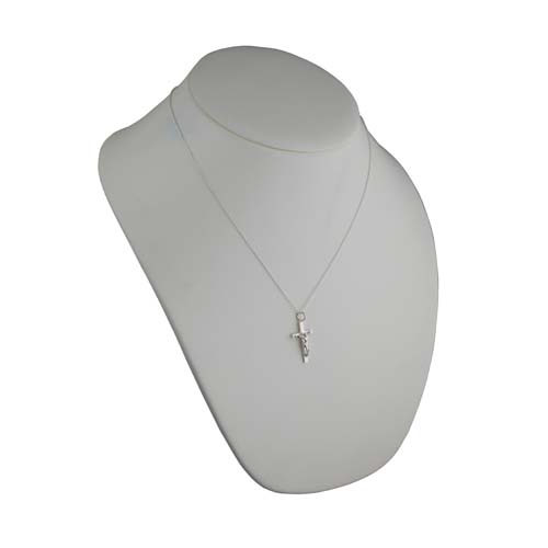 Silver 25x15mm solid block Crucifix Cross with a 1mm wide rolo Chain 20 inches - Image 3